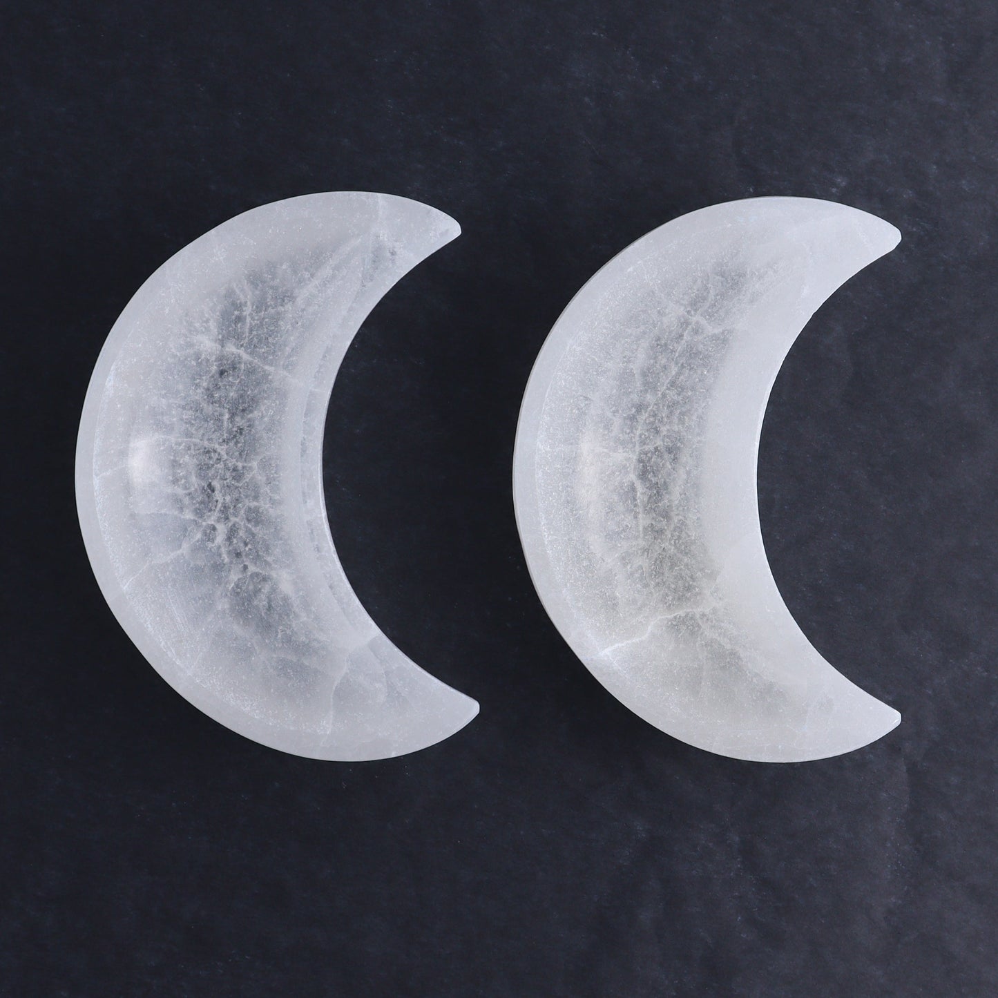 One Selenite (Satin Spar) Moon Bowl 12 cm - Expert Wholesale and Supplier of Wholesale Crystals & Bulk Gemstones, ["Bowls","moons","Morocco","Selenite"]