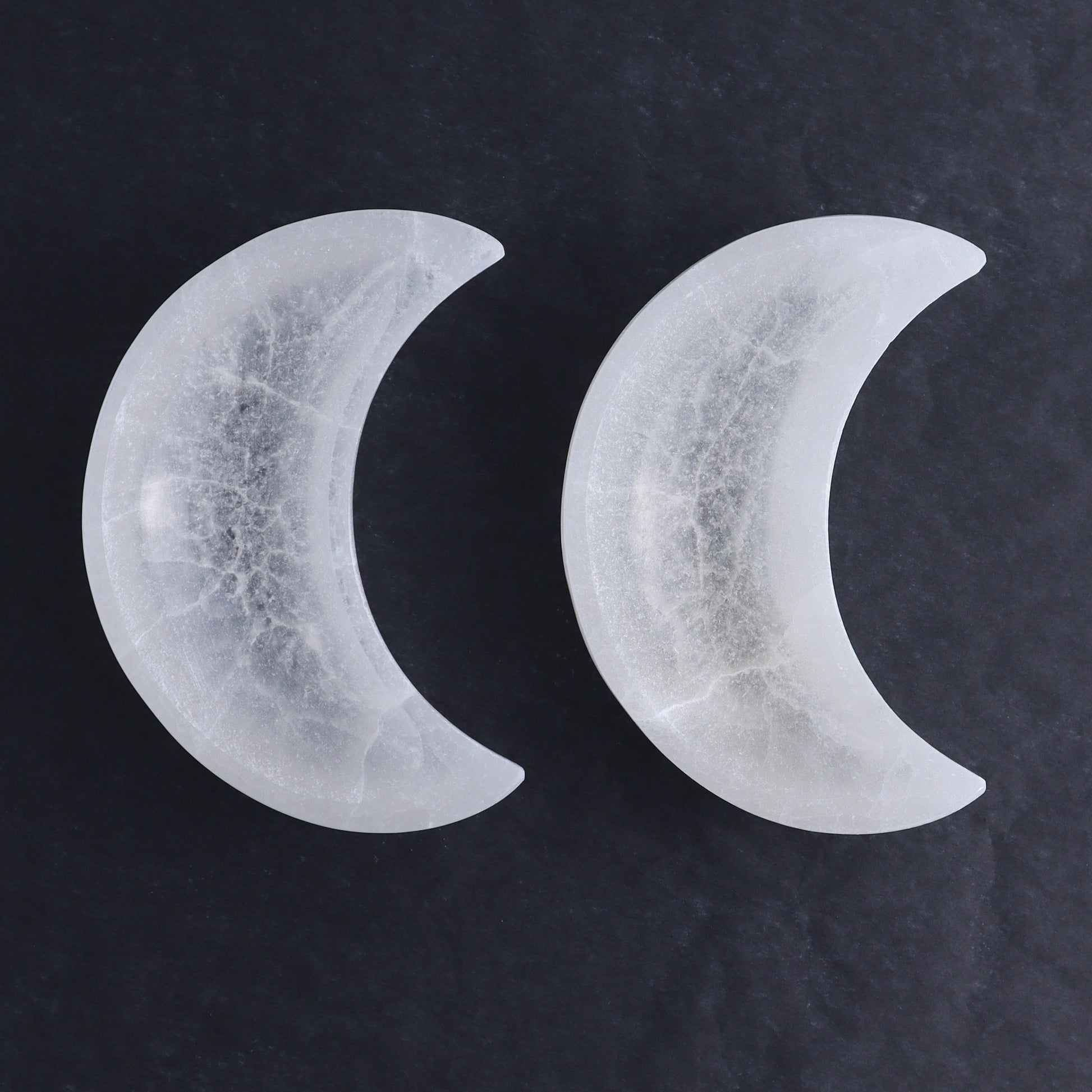 One Selenite (Satin Spar) Moon Bowl 12 cm - Expert Wholesale and Supplier of Wholesale Crystals & Bulk Gemstones, ["Bowls","moons","Morocco","Selenite"]