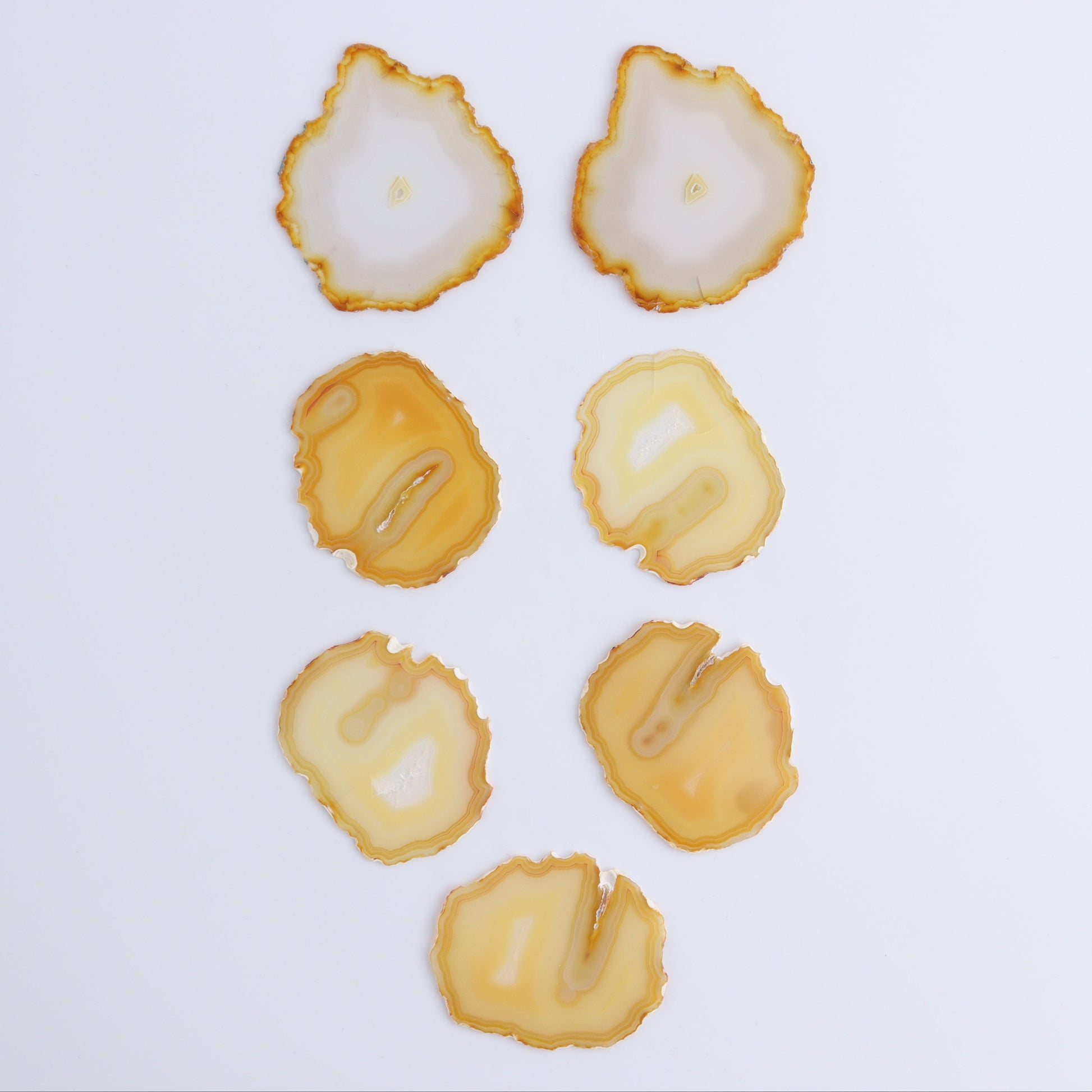 Iris Agate Slices Set of 7 - Expert Wholesale and Supplier of Wholesale Crystals & Bulk Gemstones, ["Agate","Iris Agate","Slices and Slabs"]