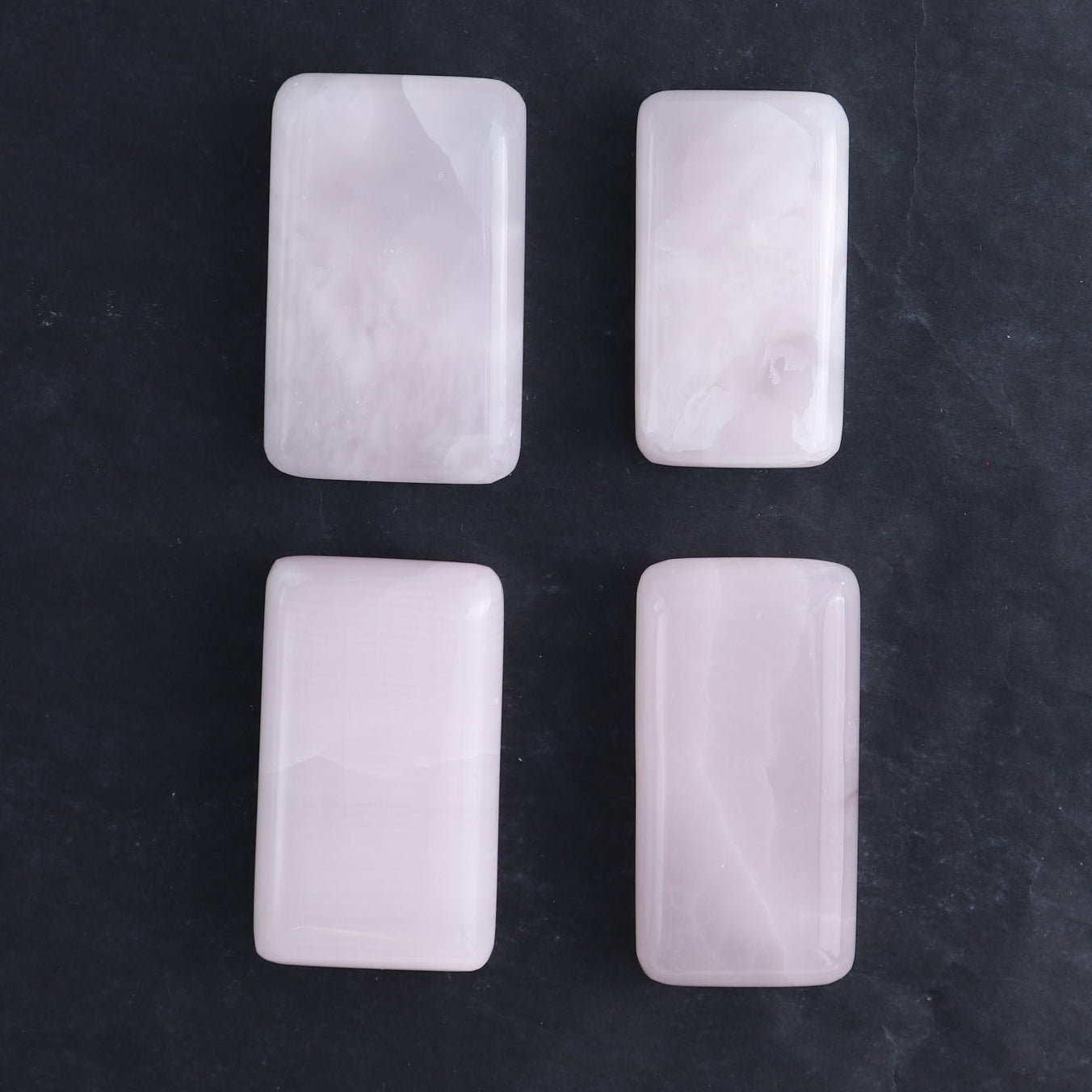 Pink Mangano Calcite Rectangles Set of 12
