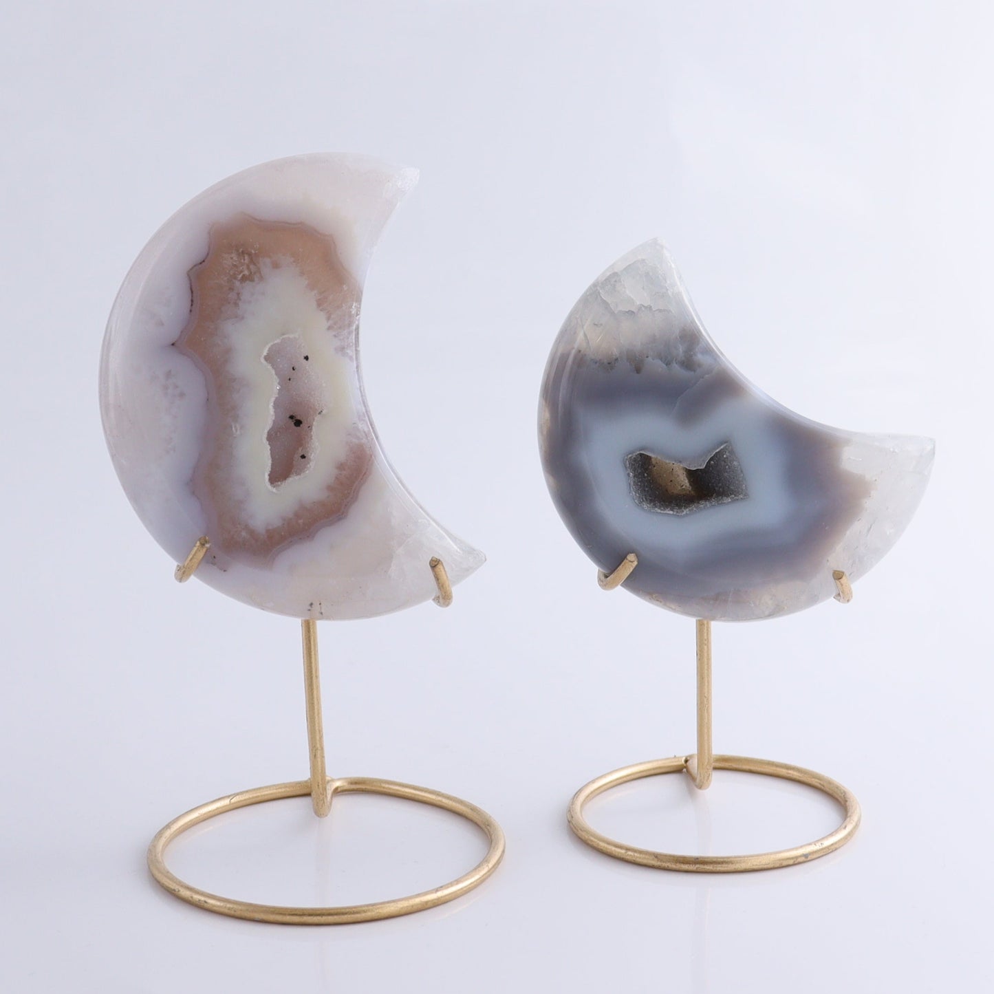Agate Moons with Stand Set of 6 - Expert Wholesale and Supplier of Wholesale Crystals & Bulk Gemstones, ["Agate","Brazil","moons"]