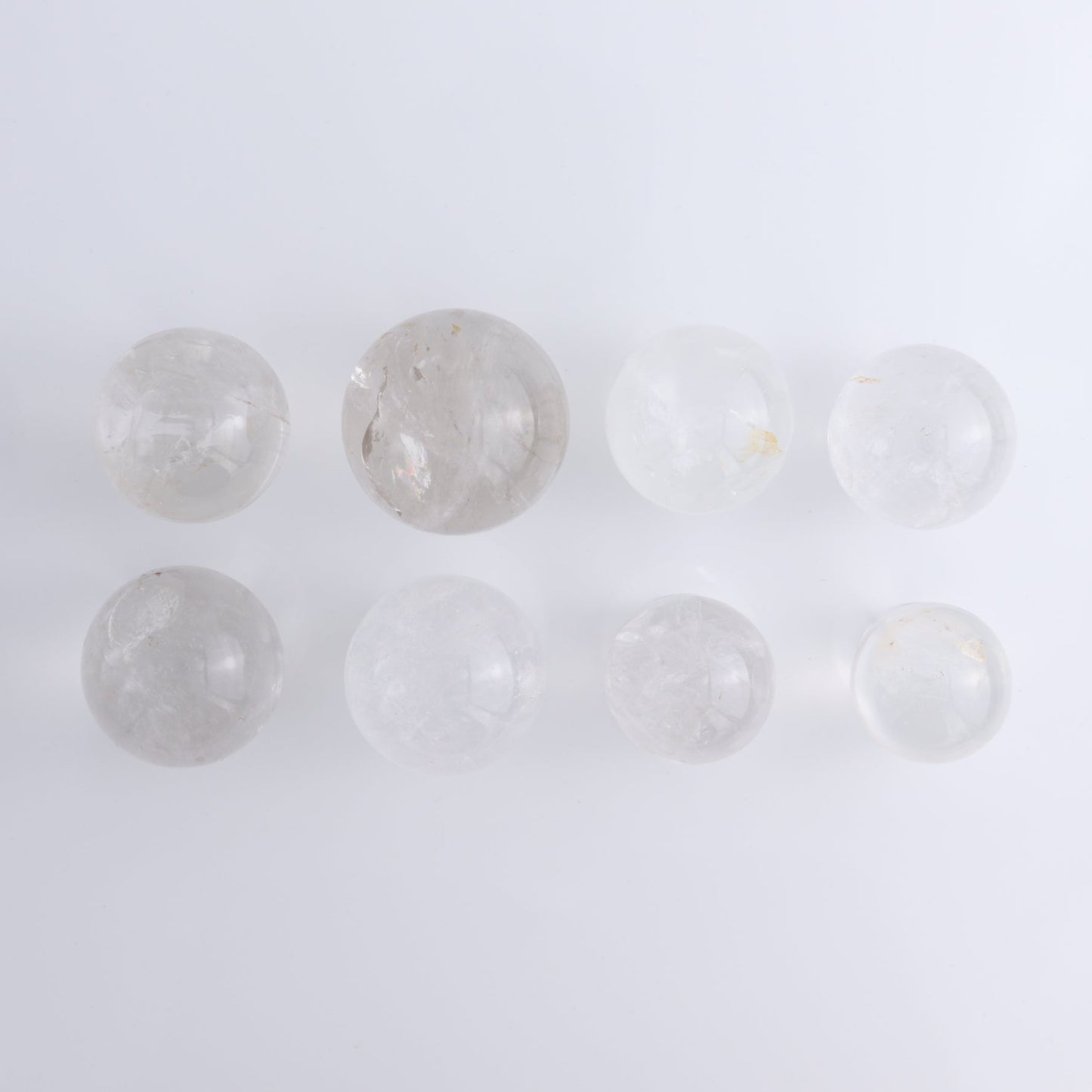 Clear Quartz Spheres Set of 8