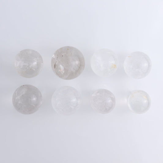 Clear Quartz Spheres Set of 8