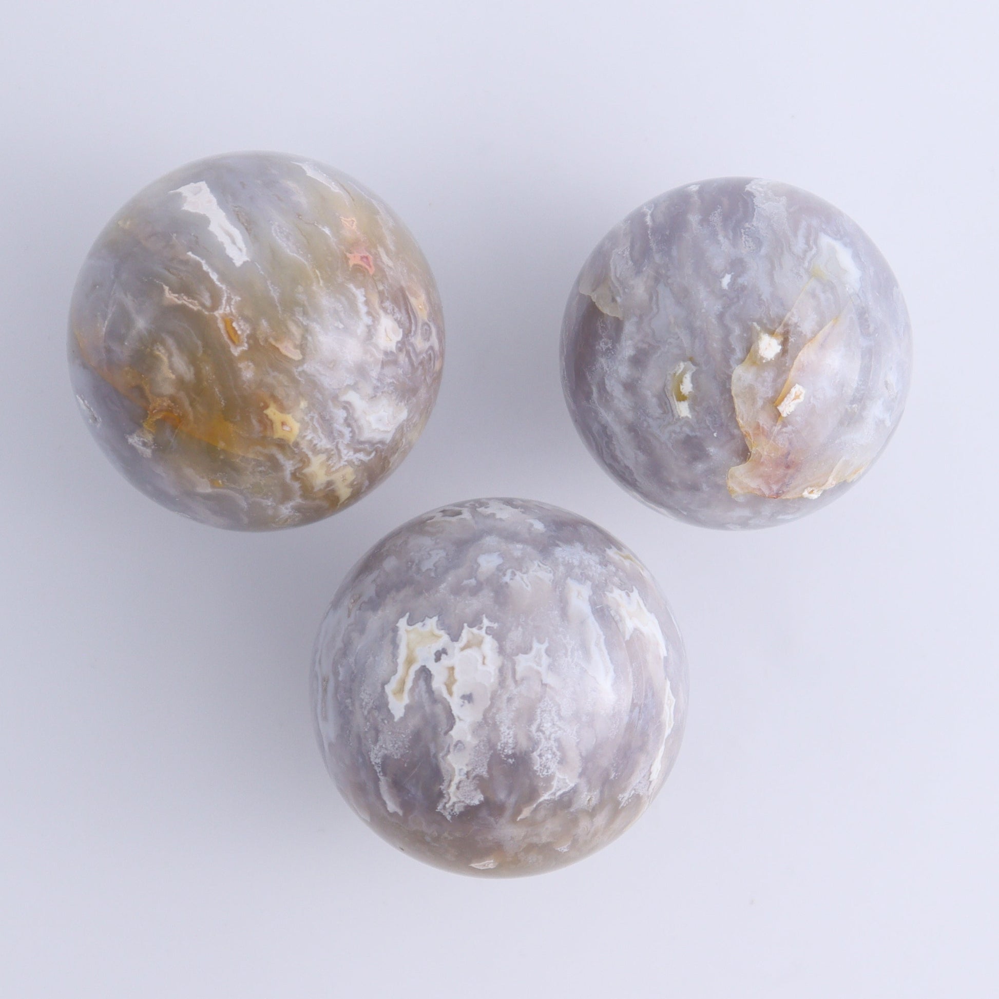 Agate Spheres Set of 9 - Expert Wholesale and Supplier of Wholesale Crystals & Bulk Gemstones, ["Agate","Madagascar","Spheres"]