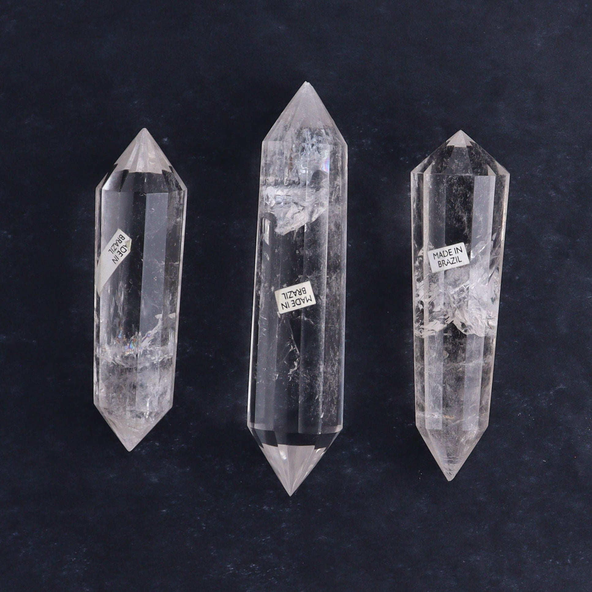 Quartz Faceted Double Points Set of 12 - Expert Wholesale and Supplier of Wholesale Crystals & Bulk Gemstones, ["Brazil","Clear Quartz","close_50","Mixed Carvings","Quartz"]