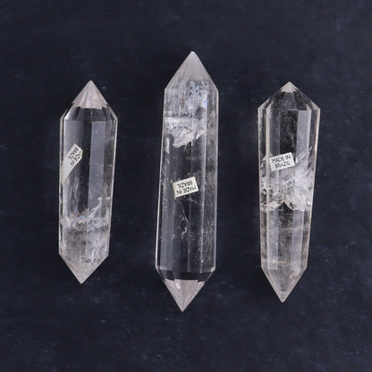 Quartz Faceted Double Points Set of 12 - Expert Wholesale and Supplier of Wholesale Crystals & Bulk Gemstones, ["Brazil","Clear Quartz","close_50","Mixed Carvings","Quartz"]