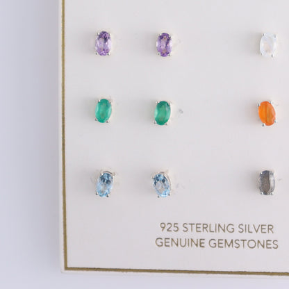 10 Pairs of Various Gemstones Earrings - Expert Wholesale and Supplier of Wholesale Crystals & Bulk Gemstones, ["Amethyst","Aquamarine","Black Onyx","carnelian","Citrine","earrings","Garnet","Green Onyx","Labradorite","onyx","Peridot","Rainbow Moonstone"]