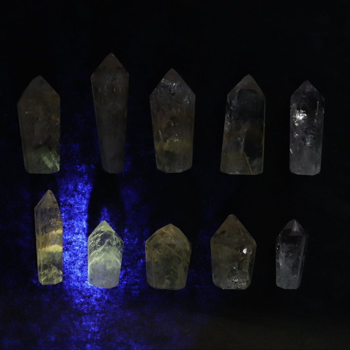 Powellite Amethyst UV Reactive Towers Set of 10