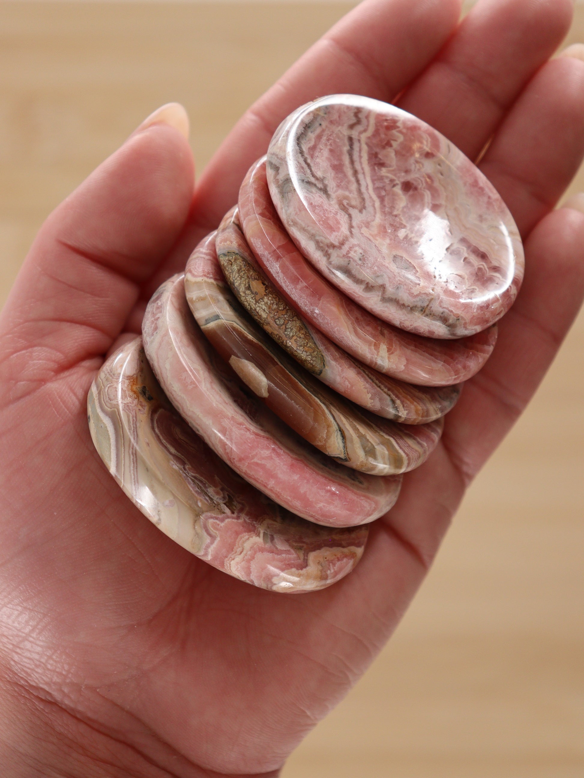 Rhodochrosite Worry Stones Set of 6 - Expert Wholesale and Supplier of Wholesale Crystals & Bulk Gemstones, []