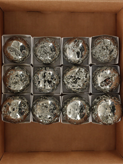 Pyrite Spheres Set of 12