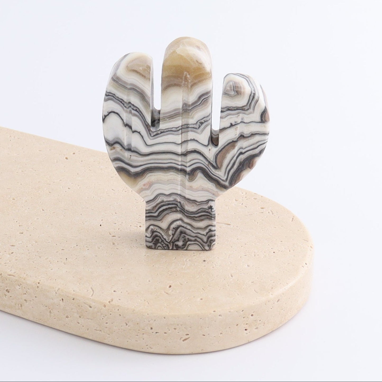 One Cactus Mexican Onyx/Calcite White Zebra 9 cm - Expert Wholesale and Supplier of Wholesale Crystals & Bulk Gemstones, ["Cactus","Calcite","Catalog Onyx","Mexico","onyx"]