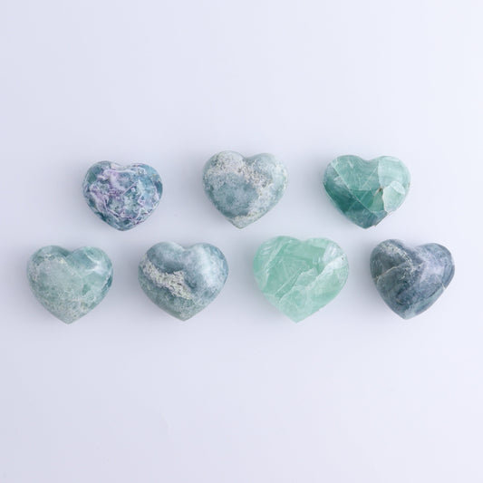Fluorite Hearts Set of 7