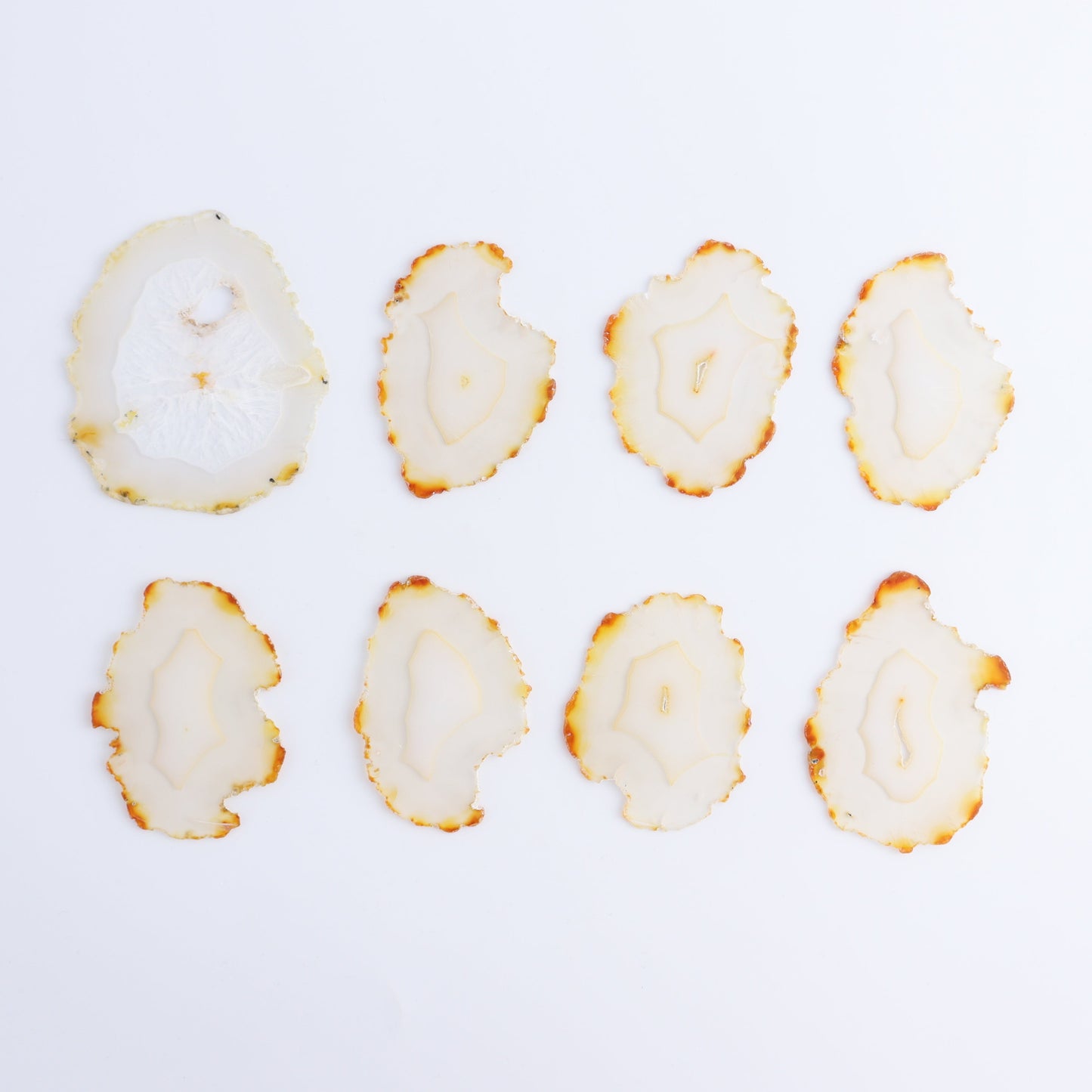 Iris Agate Slices Set of 8 - Expert Wholesale and Supplier of Wholesale Crystals & Bulk Gemstones, ["Agate","Iris Agate","Slices and Slabs"]