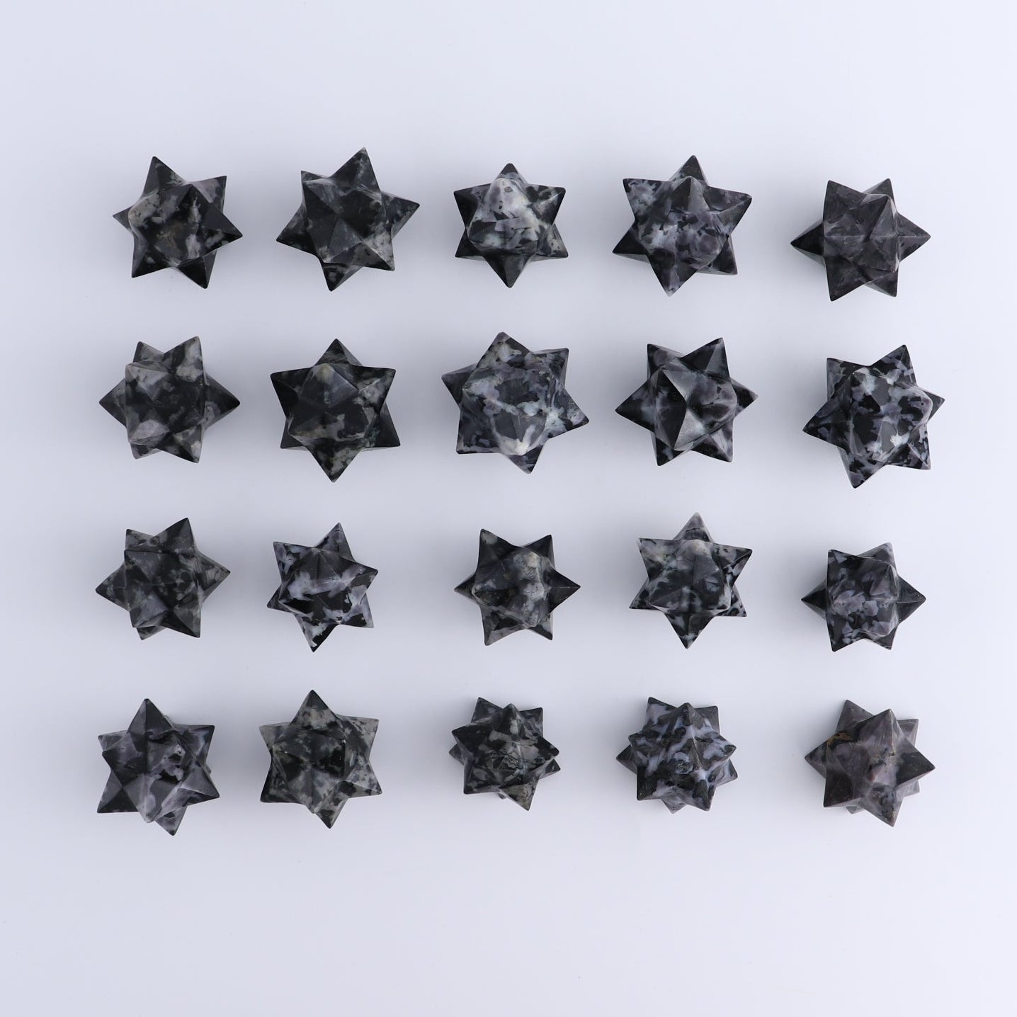 Indigo Gabbro Stars Set of 17 & 3 Cut Base Stars - Expert Wholesale and Supplier of Wholesale Crystals & Bulk Gemstones, ["Indigo Gabbro"]
