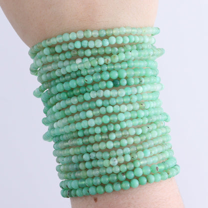 One Chrysoprase 3 - 4 mm Bracelet - Expert Wholesale and Supplier of Wholesale Crystals & Bulk Gemstones, ["Bracelet","bracelets","Chrysoprase"]