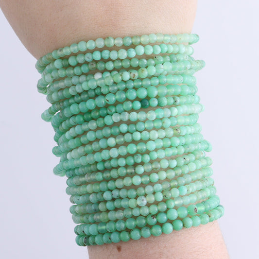 One Chrysoprase 3 - 4 mm Bracelet | Mi Esperanza Minerals | Supplier of Crystals and Onyx