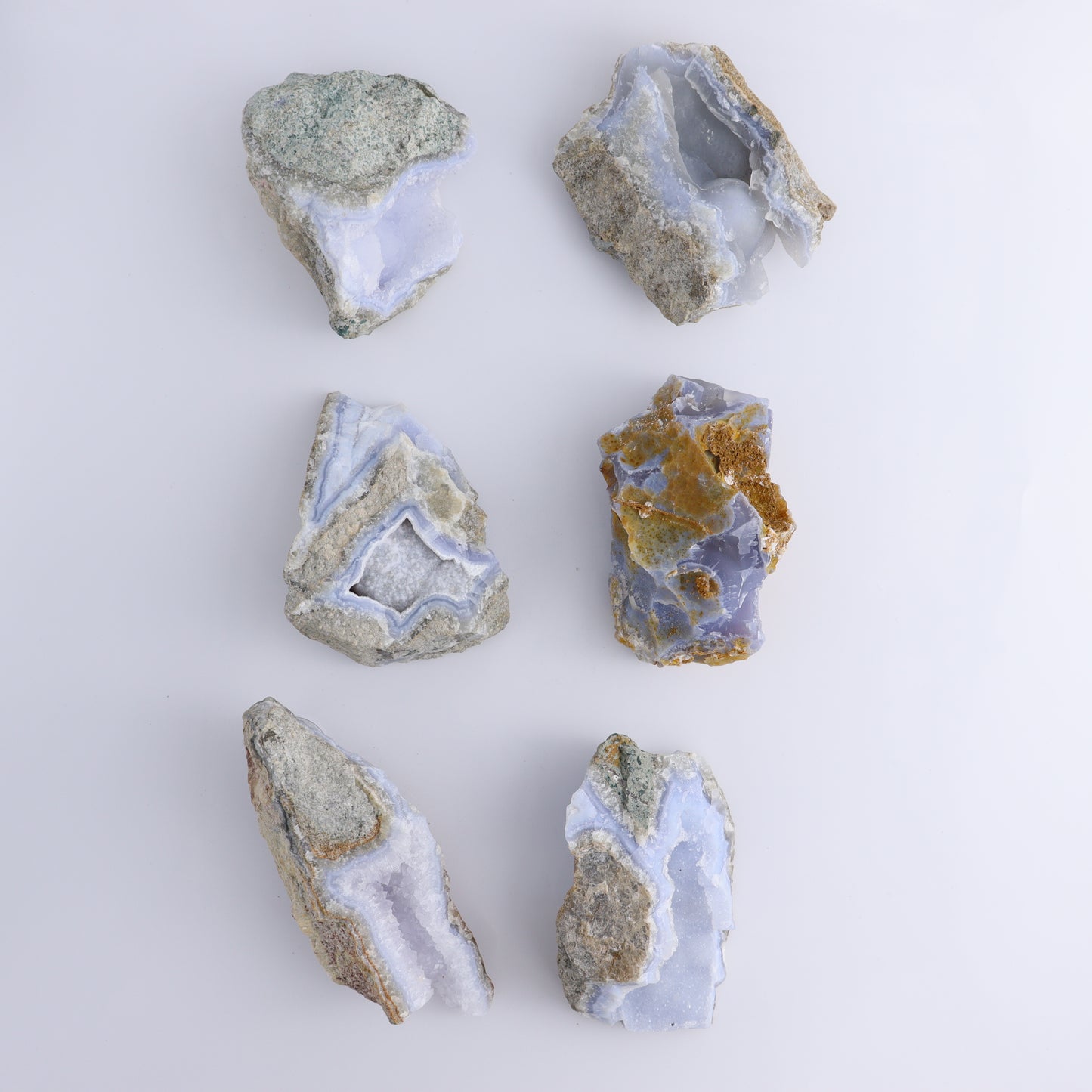 Blue Lace Agate Freeforms Set of 6 - Expert Wholesale and Supplier of Wholesale Crystals & Bulk Gemstones, ["Agate","Blue Lace Agate"]