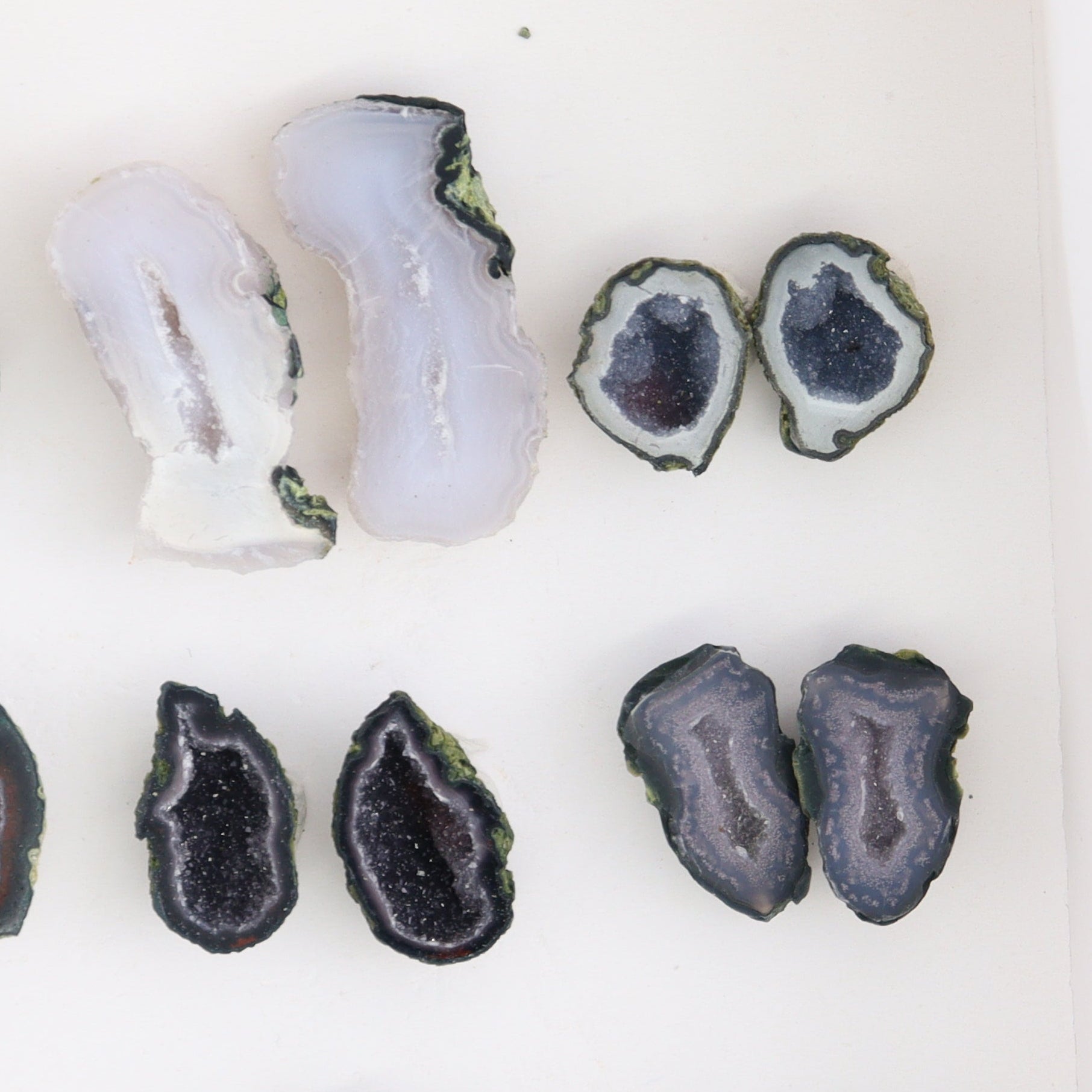 Tabasco Geodes 9 Pairs - Expert Wholesale and Supplier of Wholesale Crystals & Bulk Gemstones, ["Geodes","Tabasco Geode"]