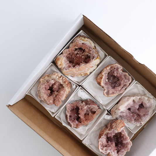 Pink Amethyst Geodes Set of 6