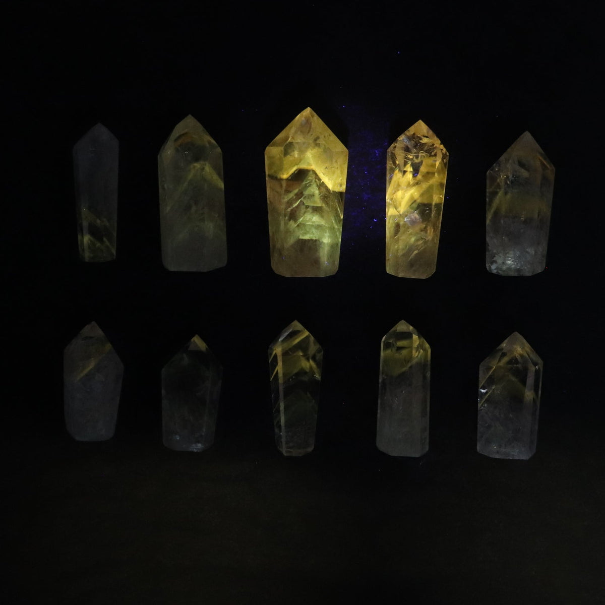 Powellite Amethyst UV Reactive Towers Set of 10