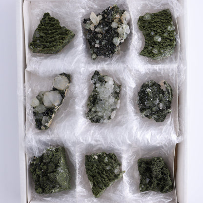 Epidote Set of 9 - Expert Wholesale and Supplier of Wholesale Crystals & Bulk Gemstones, ["epidote","flat","Flats"]