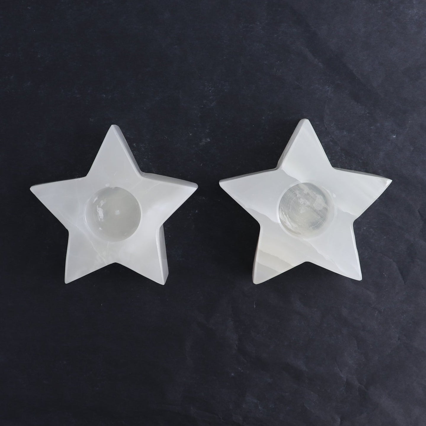 One Mexicano Onyx/Calcite White Star Candle Holder