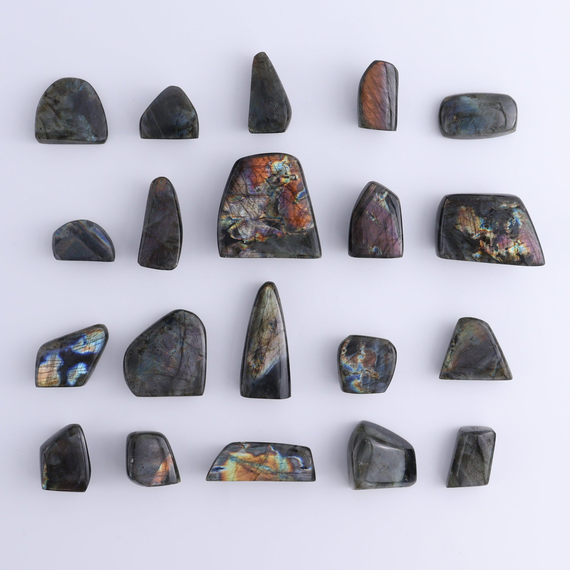 Labradorite Freeform Set of 20 - Expert Wholesale and Supplier of Wholesale Crystals & Bulk Gemstones, ["Freeforms","Labradorite","Madagascar"]