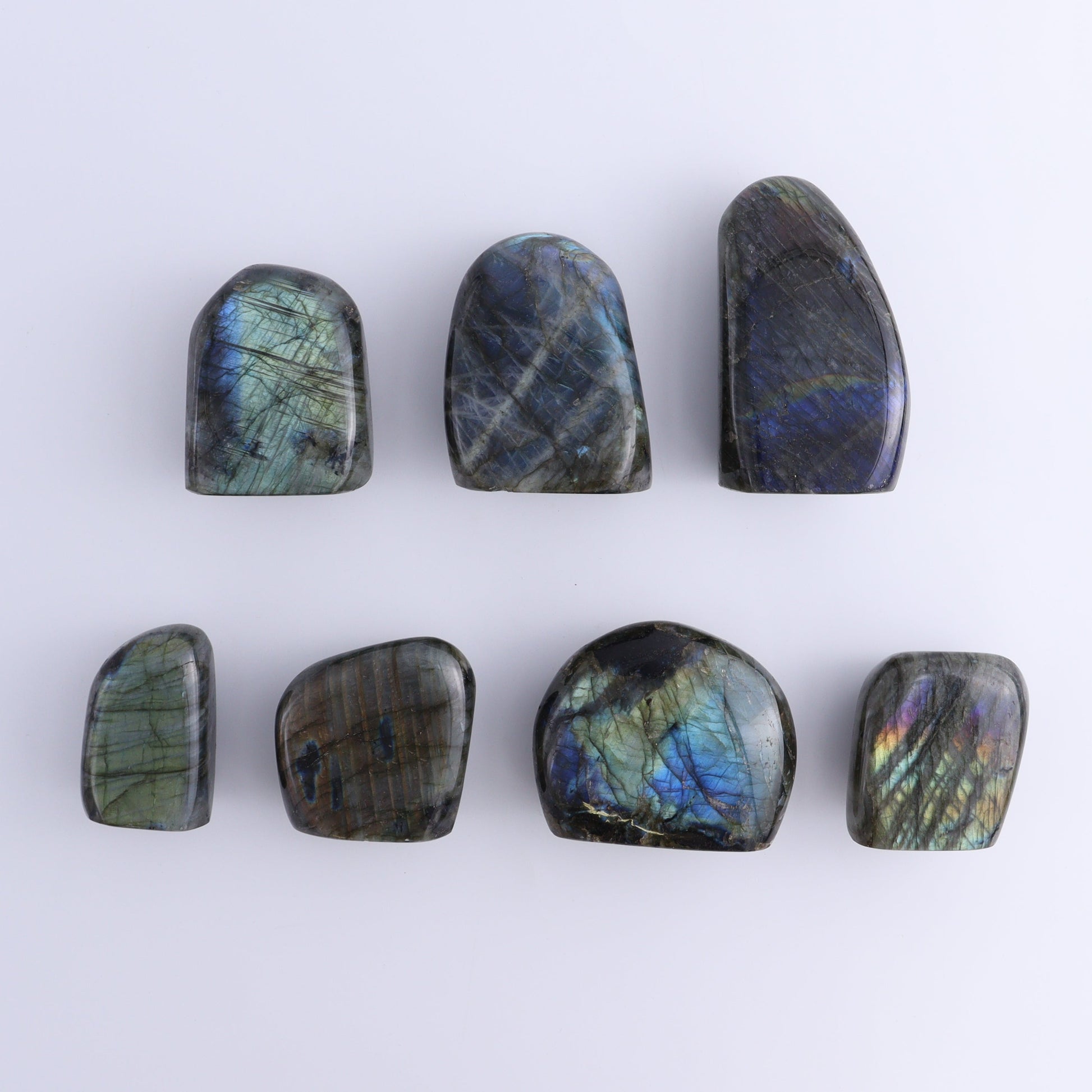 Labradorite Freeform Set of 7 - Expert Wholesale and Supplier of Wholesale Crystals & Bulk Gemstones, ["Freeforms","Labradorite","Madagascar"]