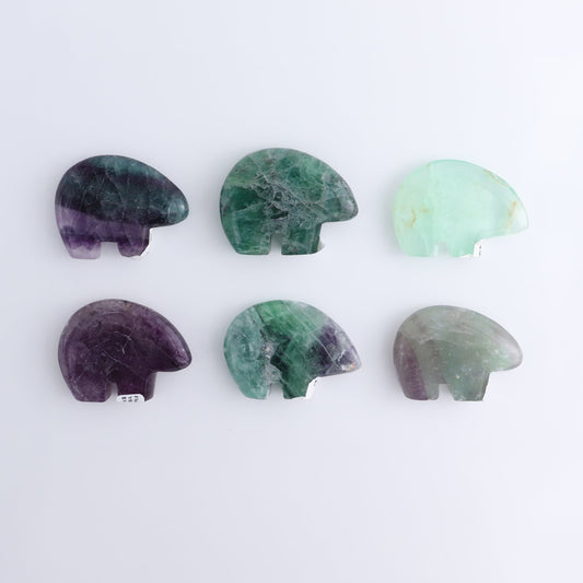 Fluorite Bears set of 6