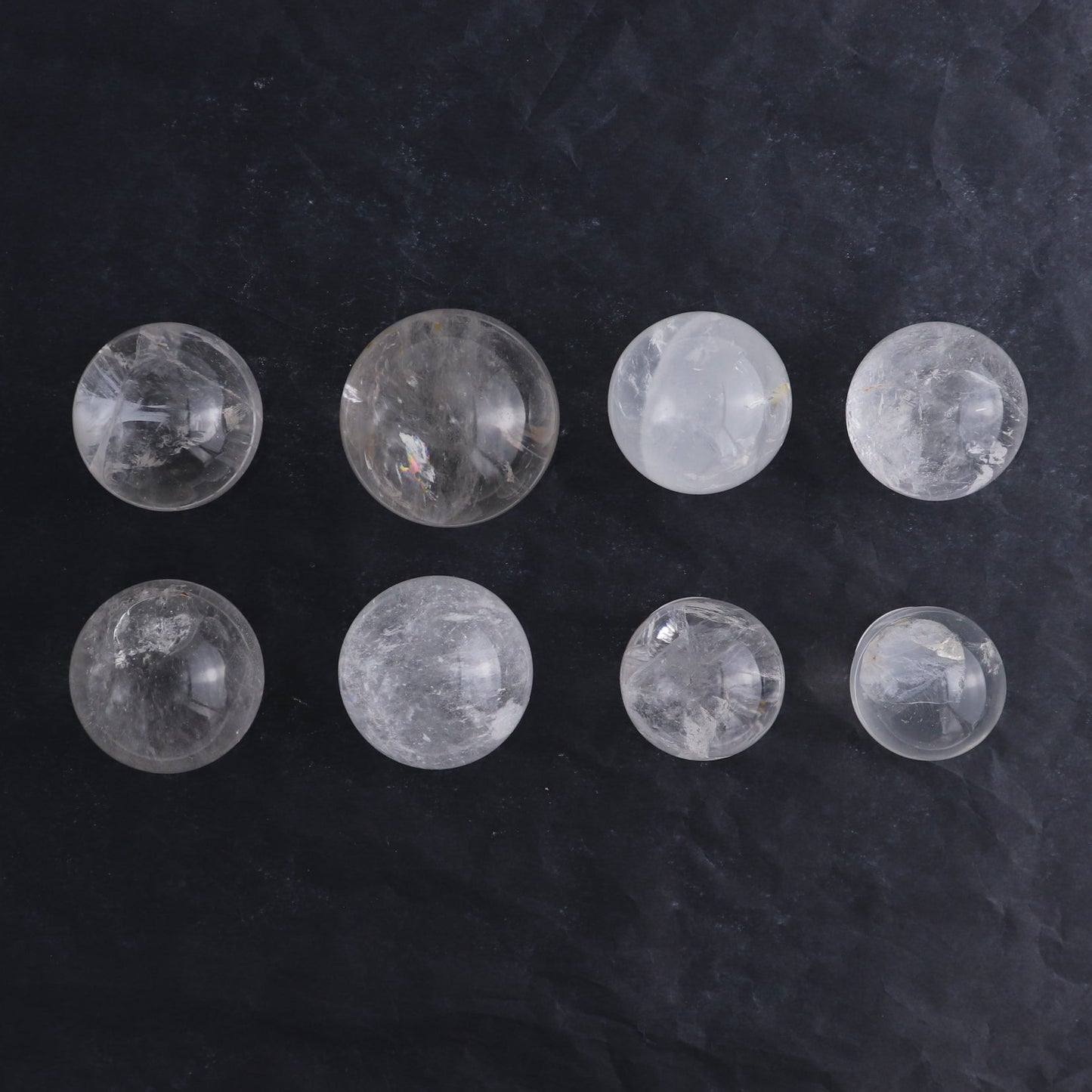Clear Quartz Spheres Set of 8