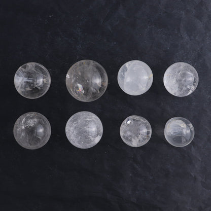 Clear Quartz Spheres Set of 8