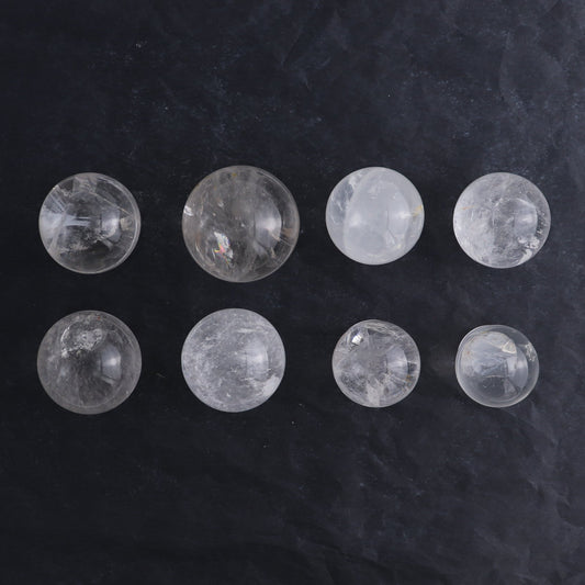 Clear Quartz Spheres Set of 8