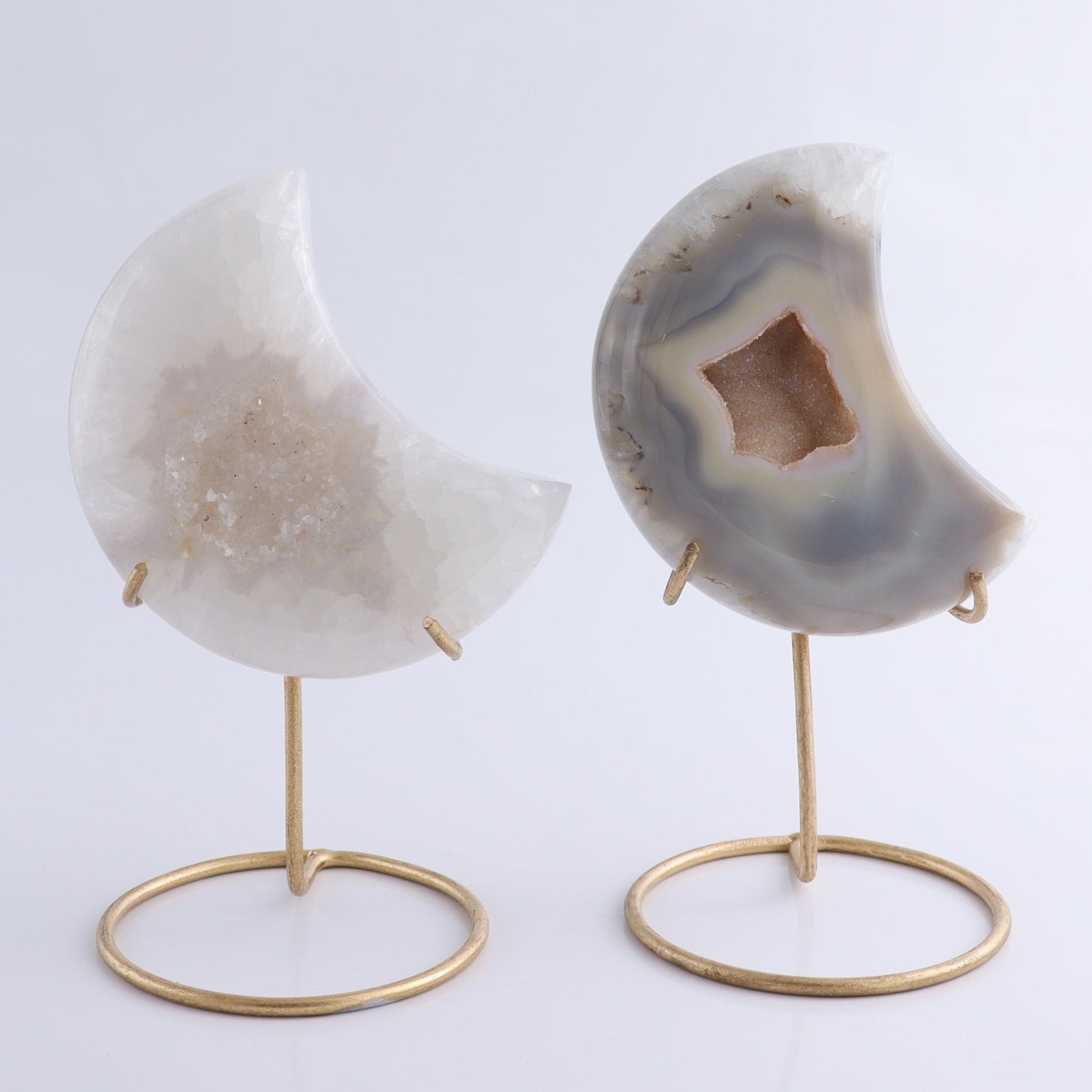 Agate Moons with Stand Set of 6 - Expert Wholesale and Supplier of Wholesale Crystals & Bulk Gemstones, ["Agate","Brazil","moons"]