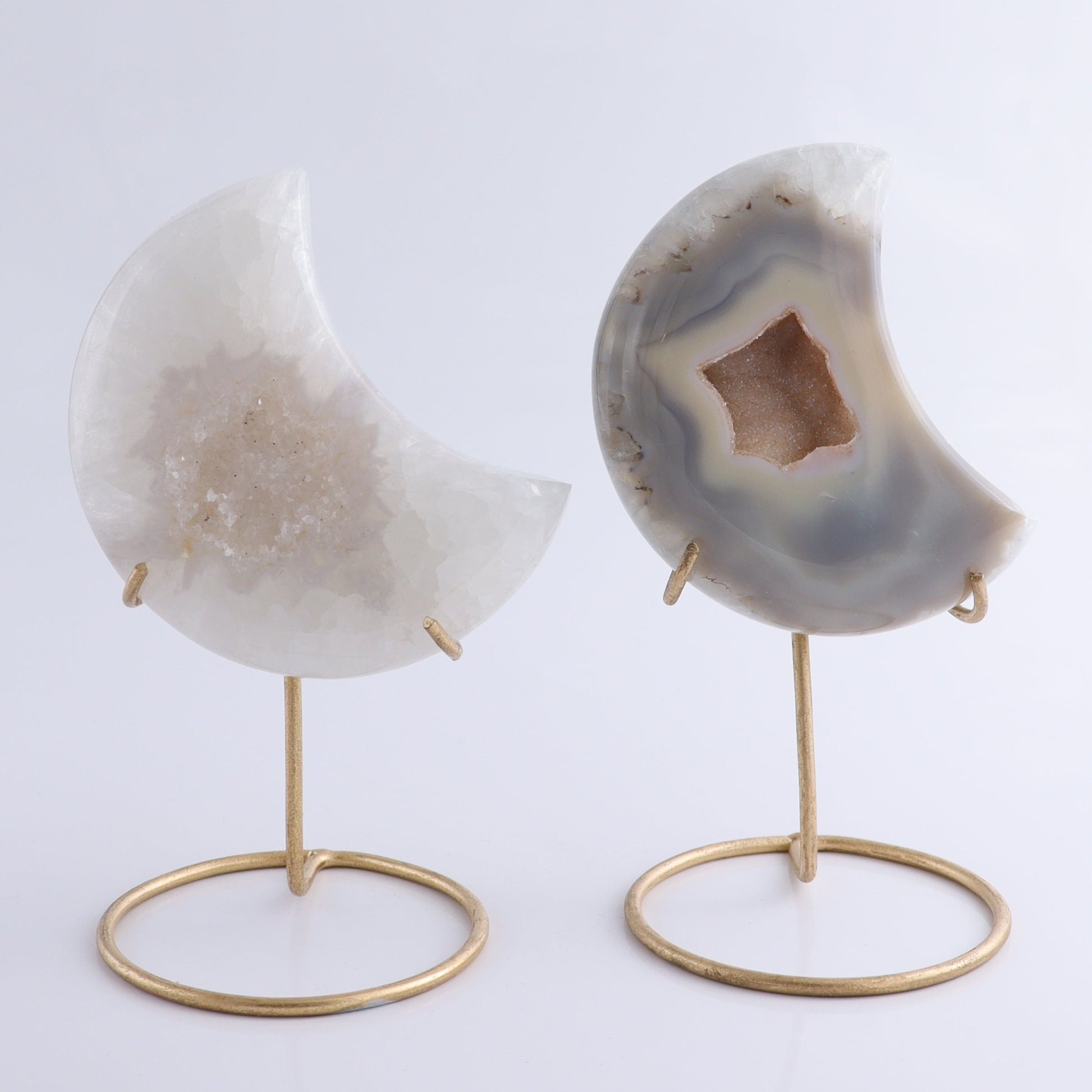 Agate Moons with Stand Set of 6 - Expert Wholesale and Supplier of Wholesale Crystals & Bulk Gemstones, ["Agate","Brazil","moons"]