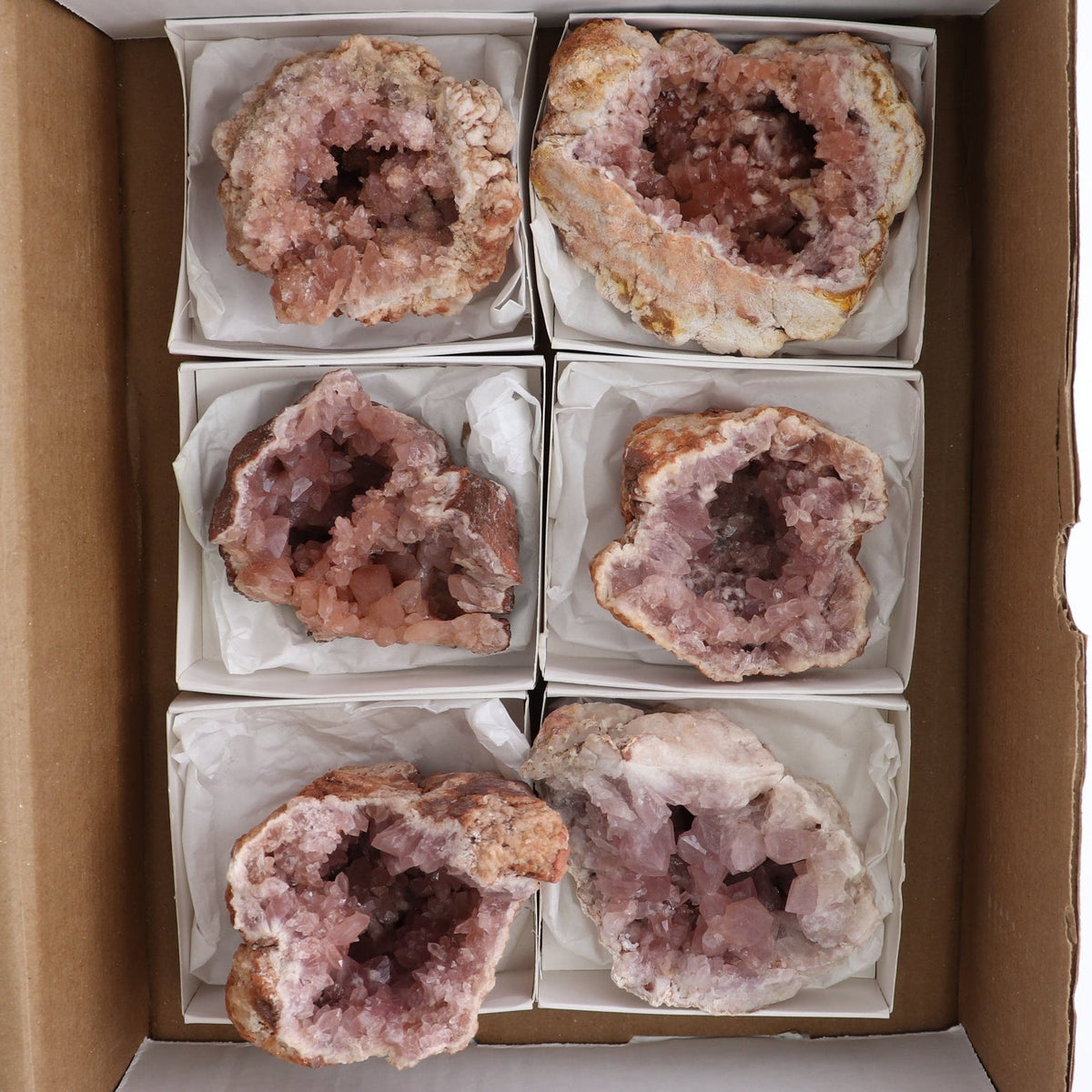 Pink Amethyst Geodes Set of 6