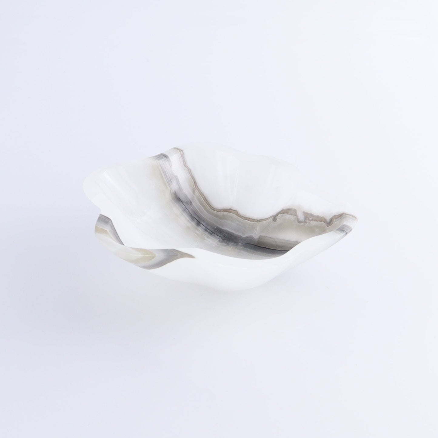 One Mexican Onyx/Calcite White & Grey Irregular Bowl - Expert Wholesale and Supplier of Wholesale Crystals & Bulk Gemstones, ["bowl","Bowls","Calcite","Catalog Onyx","Decorative Dish","Mexico","onyx"]