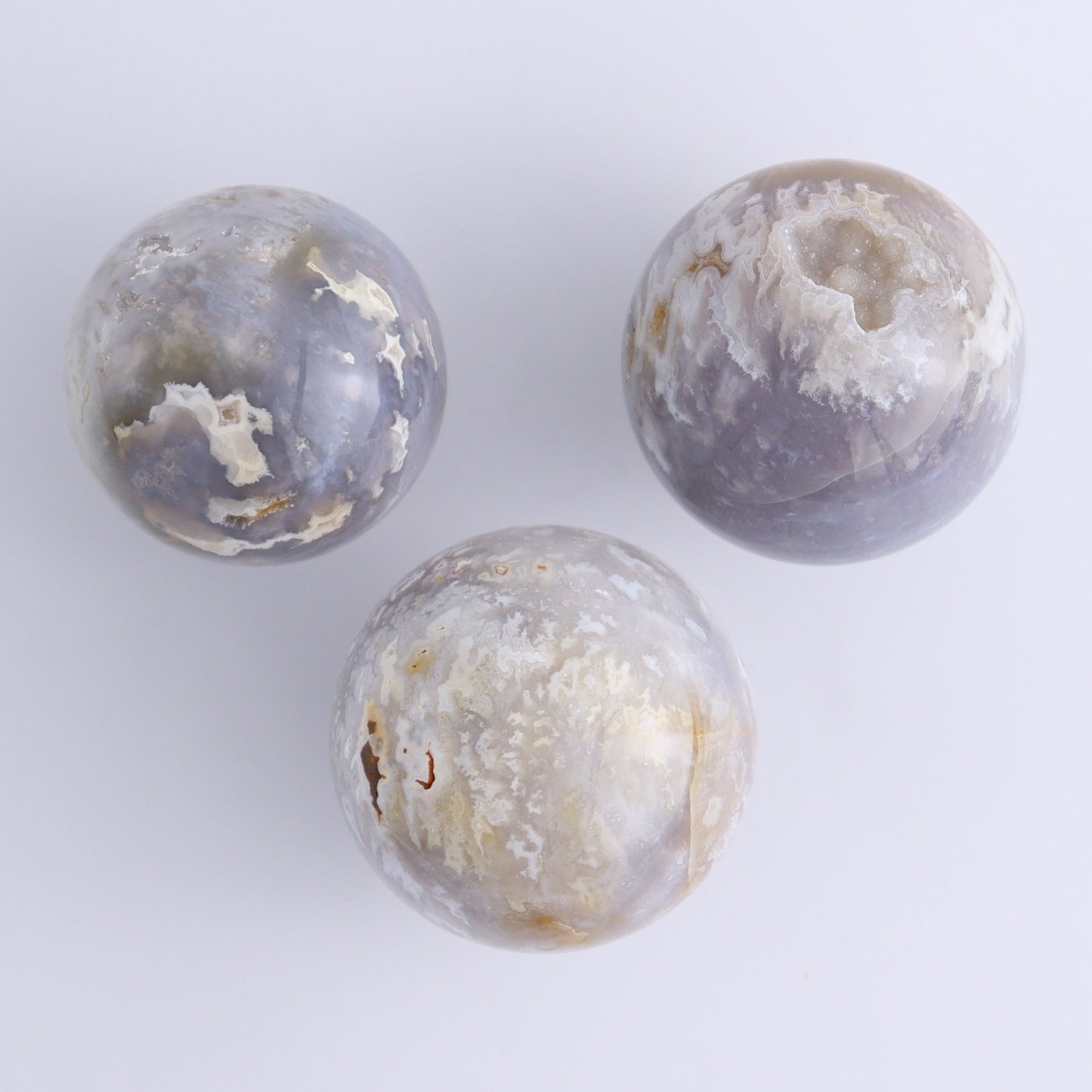 Agate Spheres Set of 9 - Expert Wholesale and Supplier of Wholesale Crystals & Bulk Gemstones, ["Agate","Madagascar","Spheres"]