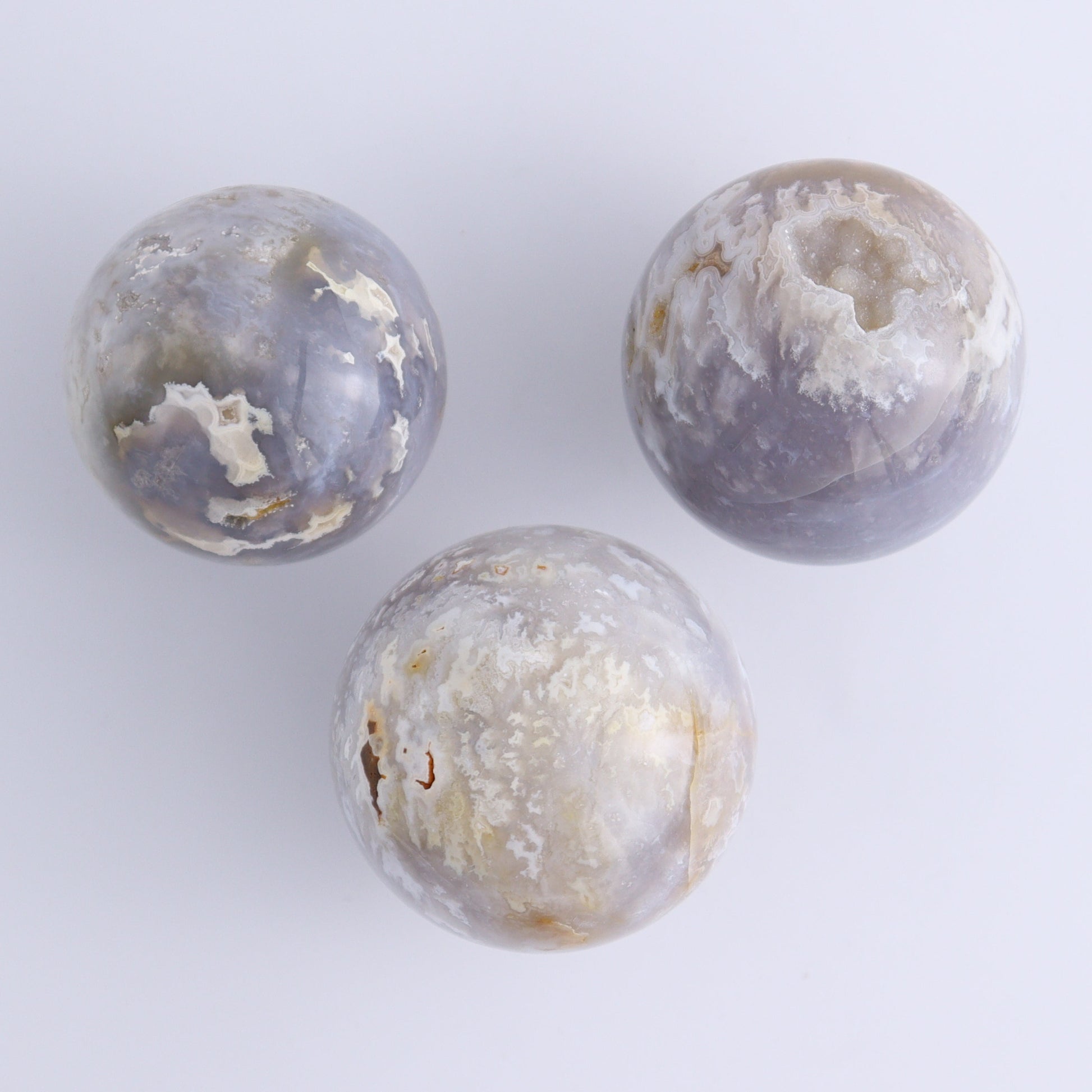 Agate Spheres Set of 9 - Expert Wholesale and Supplier of Wholesale Crystals & Bulk Gemstones, ["Agate","Madagascar","Spheres"]