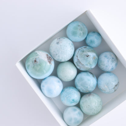 Larimar Spheres Set of 13 - Expert Wholesale and Supplier of Wholesale Crystals & Bulk Gemstones, ["Larimar","Spheres"]