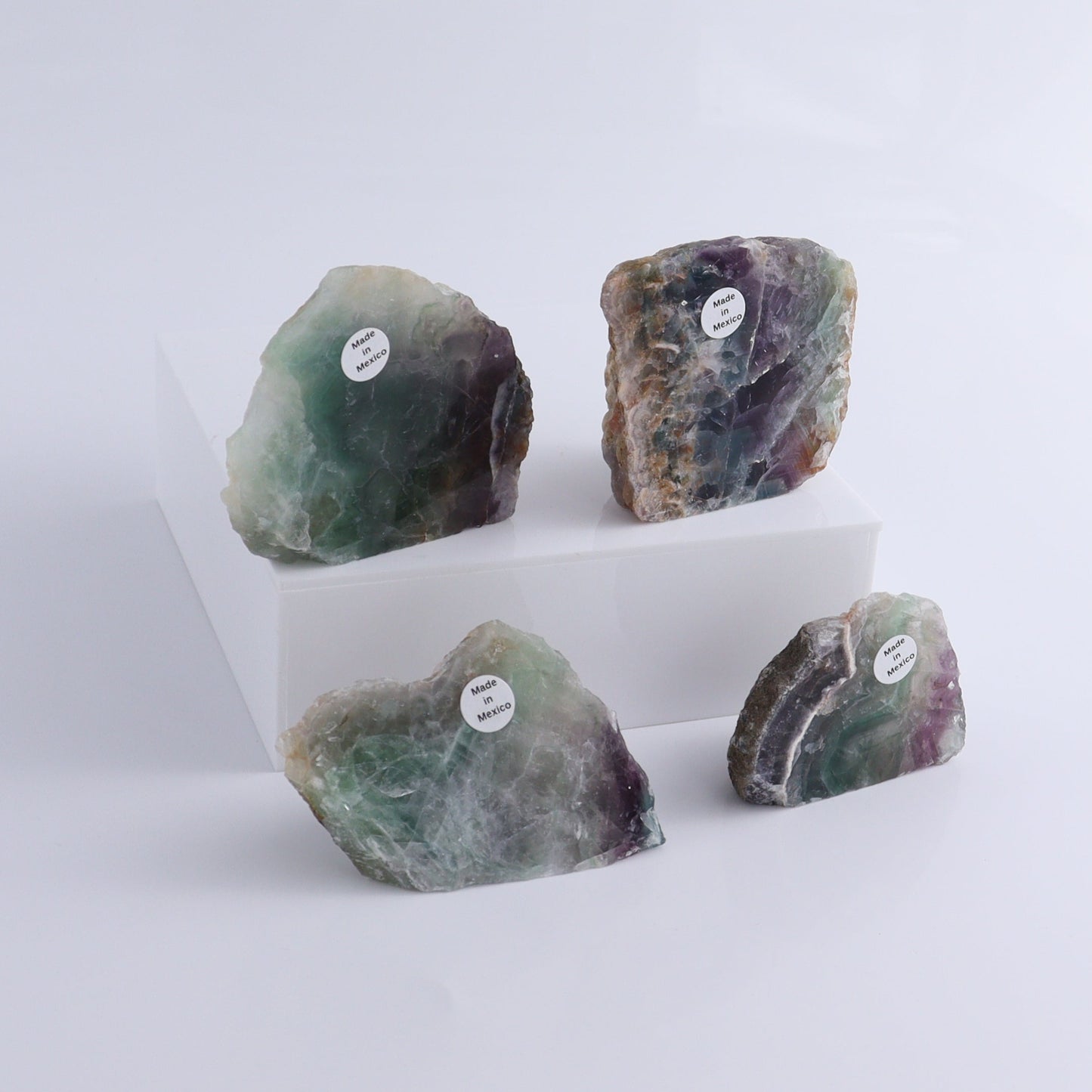 Fluorite Polished Face Cut Bases Set of 16 - Expert Wholesale and Supplier of Wholesale Crystals & Bulk Gemstones, ["Cut Base","Face Polished","Fluorite","Mexico"]