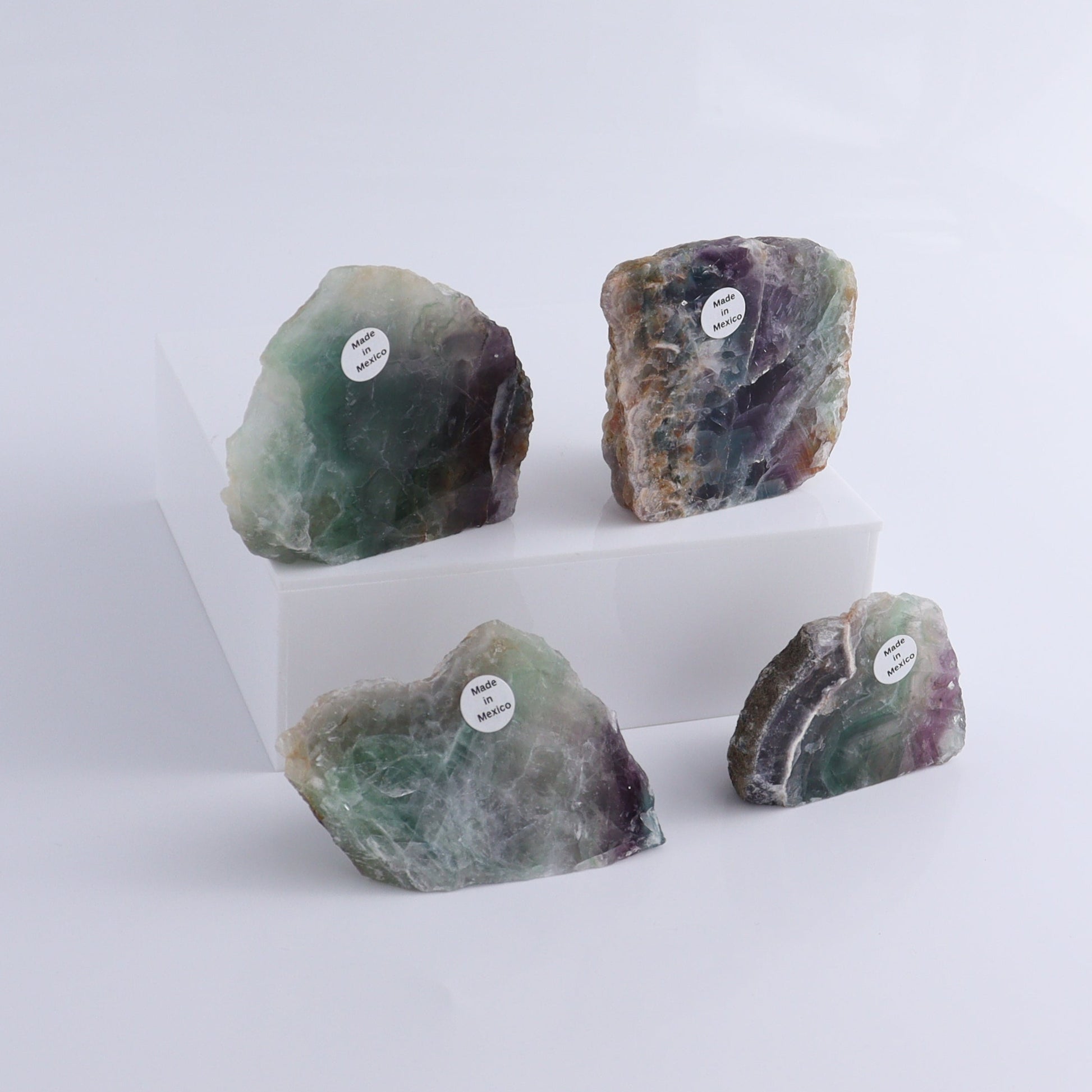 Fluorite Polished Face Cut Bases Set of 16 - Expert Wholesale and Supplier of Wholesale Crystals & Bulk Gemstones, ["Cut Base","Face Polished","Fluorite","Mexico"]