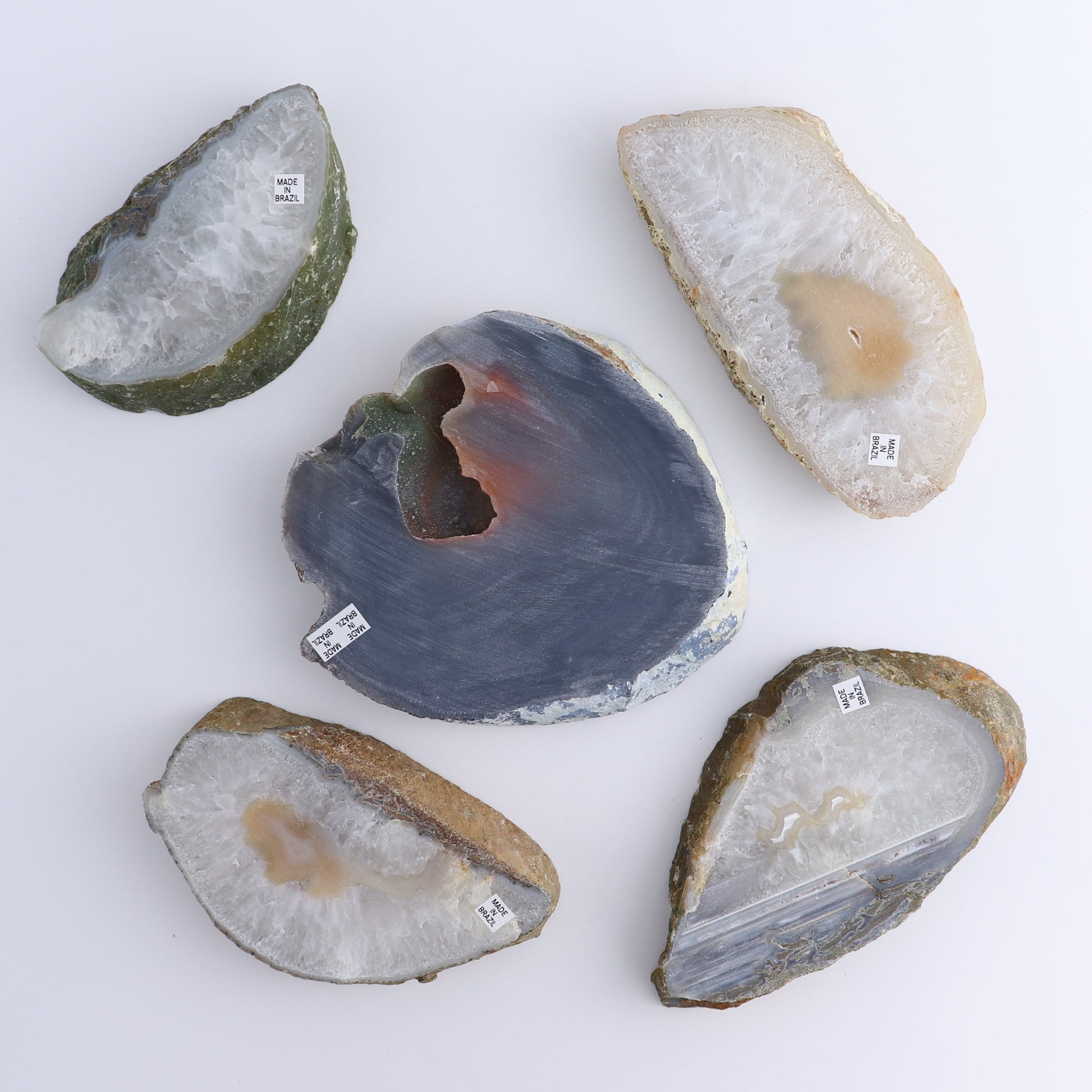 Agate Slices Set of 5 - Expert Wholesale and Supplier of Wholesale Crystals & Bulk Gemstones, ["Agate","Brazil","Slices and Slabs"]