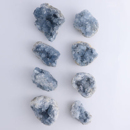 Celestite Clusters Set of 8 - Expert Wholesale and Supplier of Wholesale Crystals & Bulk Gemstones, ["Celestite","Freeform","Madagascar"]