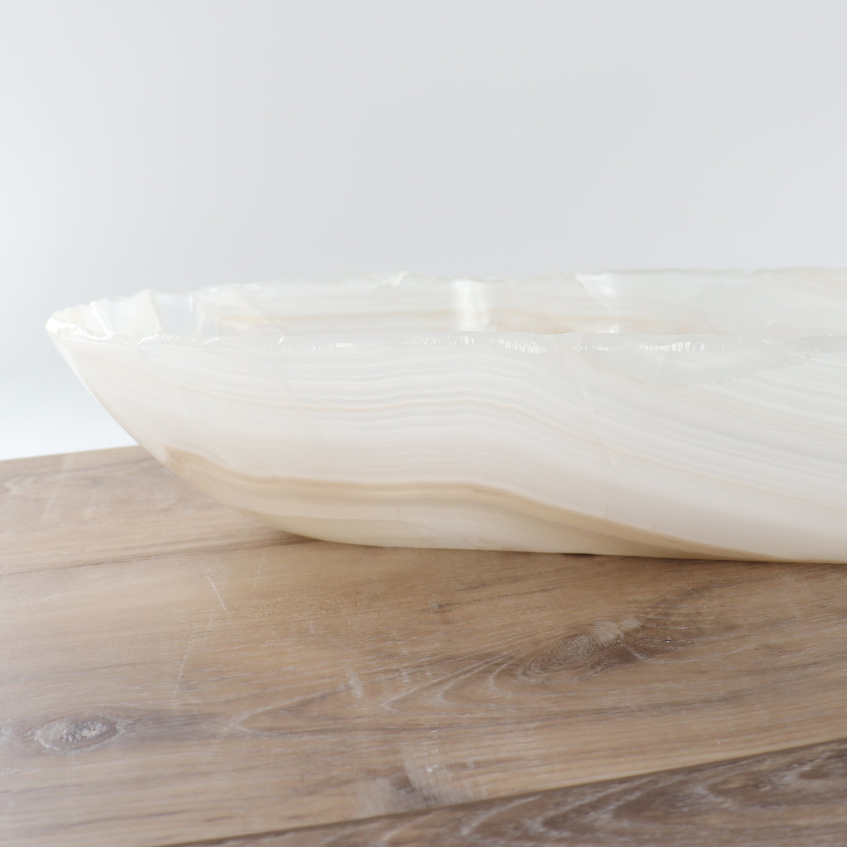 Mexican Onyx/Calcite Canoe Bowl 39"