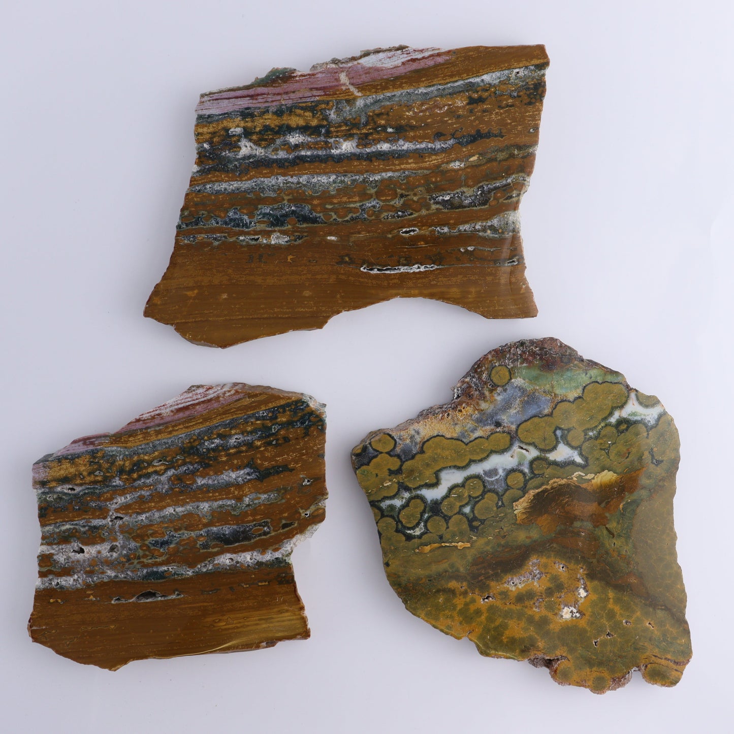 Ocean Jasper Slices & Slabs Set of 3 - Expert Wholesale and Supplier of Wholesale Crystals & Bulk Gemstones, ["close_50","Freeforms","jasper","Ocean Jasper"]