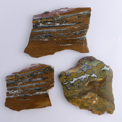 Ocean Jasper Slices & Slabs Set of 3 - Expert Wholesale and Supplier of Wholesale Crystals & Bulk Gemstones, ["close_50","Freeforms","jasper","Ocean Jasper"]