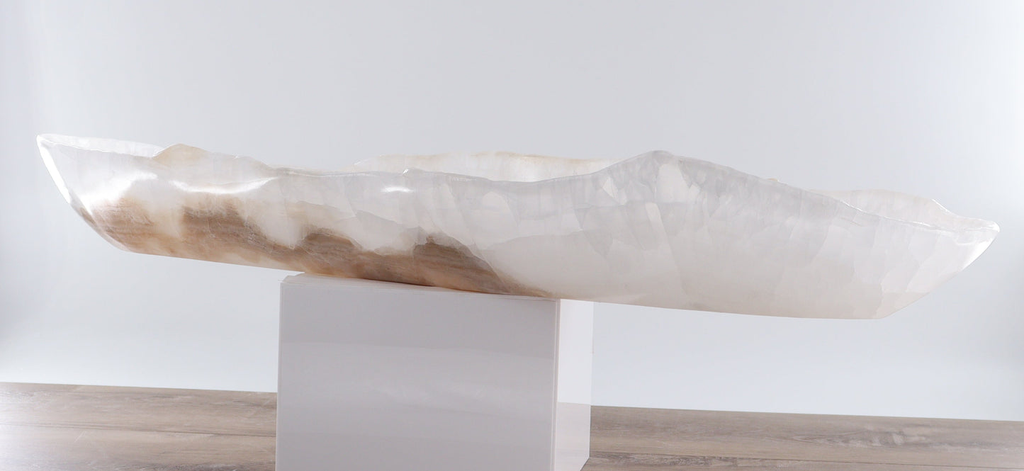 Mexican Onyx/Calcite Canoe Bowl - Expert Wholesale and Supplier of Wholesale Crystals & Bulk Gemstones, ["Bowls","Calcite","canoe","Mexico","onyx"]