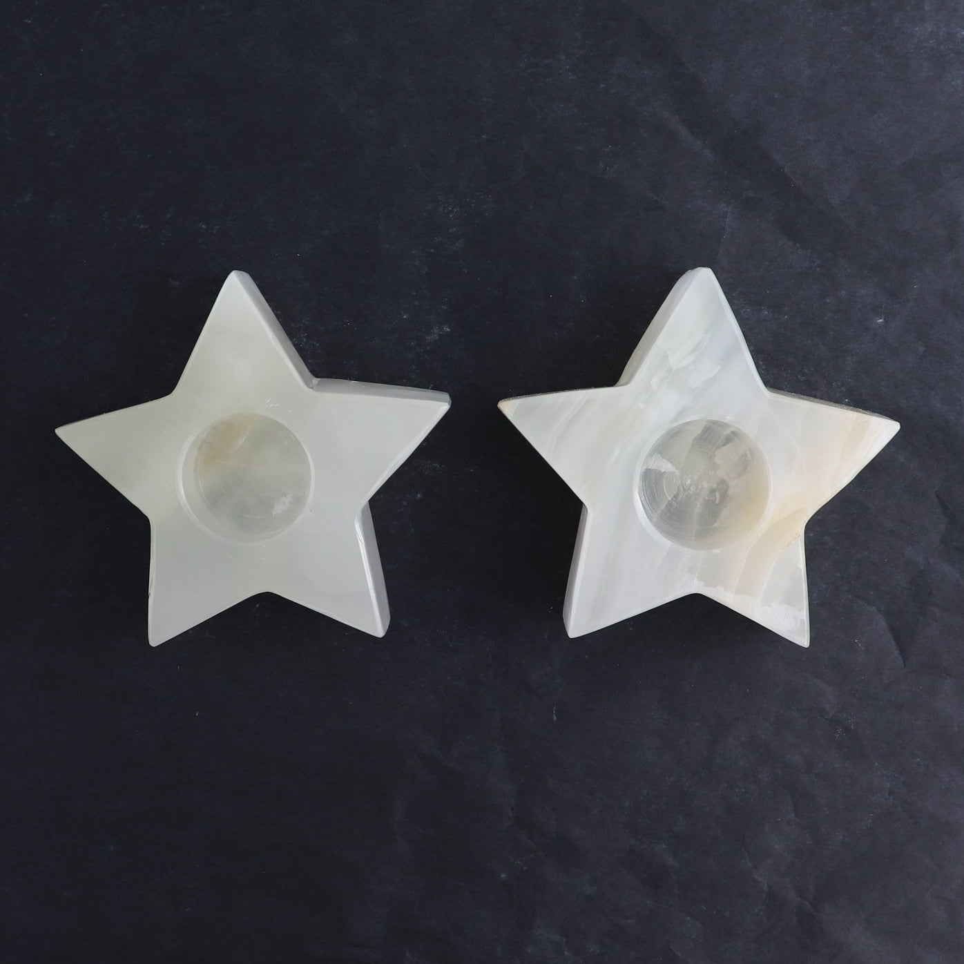 One Mexicano Onyx/Calcite White Star Candle Holder