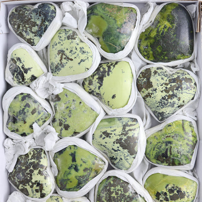 Serpentine Hearts Set of 20 - Expert Wholesale and Supplier of Wholesale Crystals & Bulk Gemstones, ["Hearts","Peru","serpentine"]