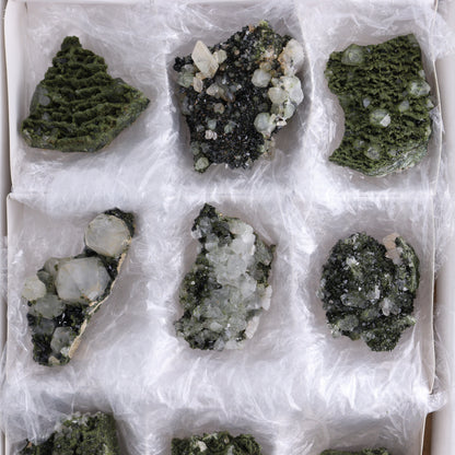 Epidote Set of 9 - Expert Wholesale and Supplier of Wholesale Crystals & Bulk Gemstones, ["epidote","flat","Flats"]